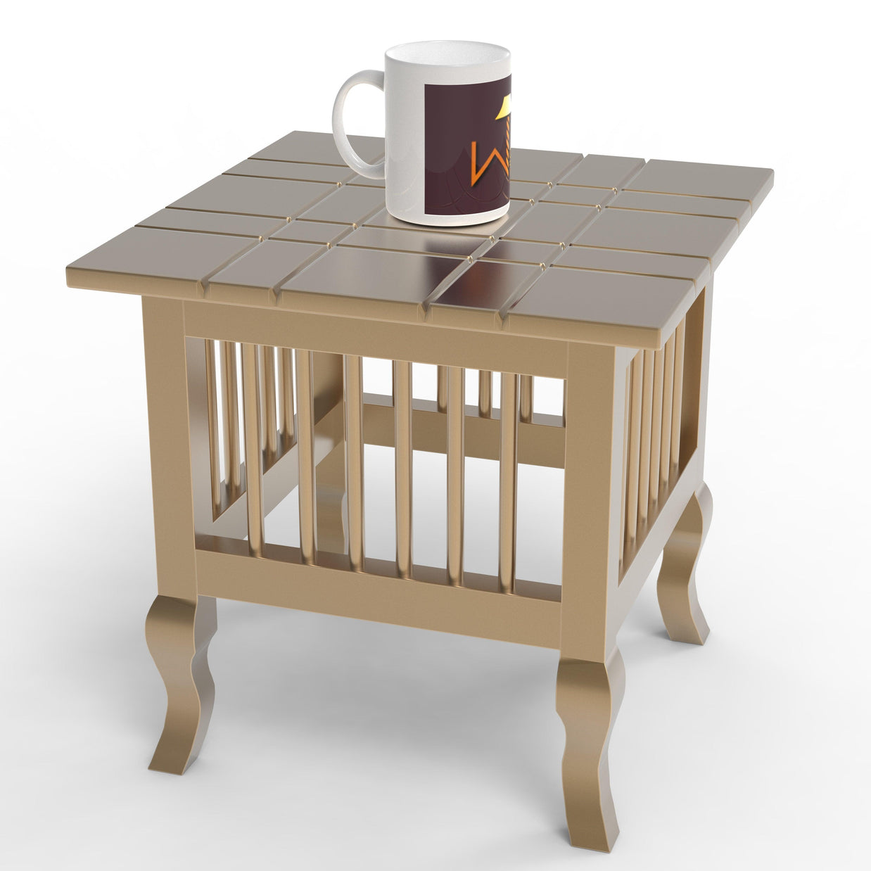 Blanco Carved Wooden End Table (White) - WoodenTwist