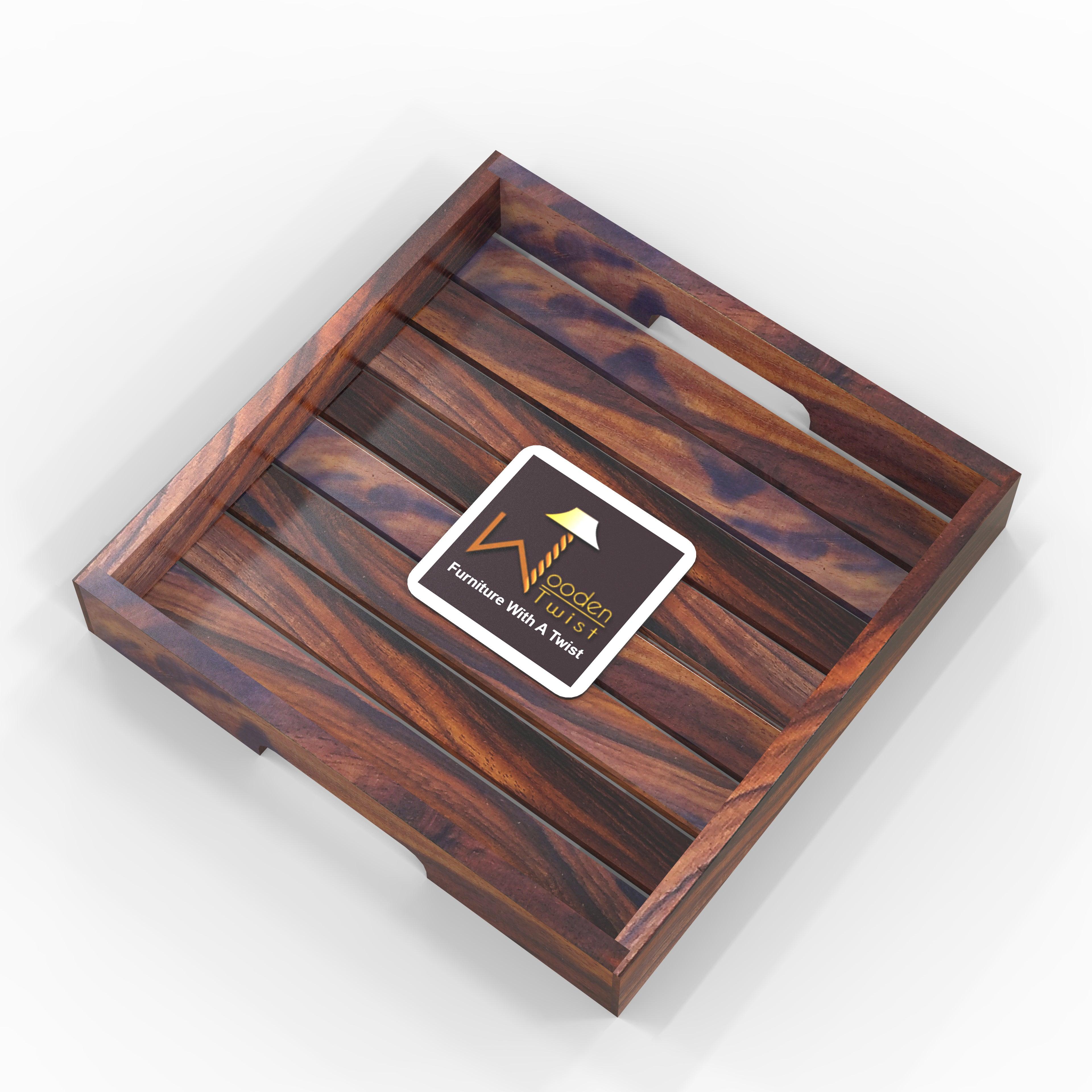 Cuadrado Sheesham wood Serving Tray - WoodenTwist