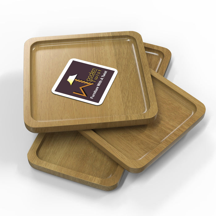 Wooden Serving Tray Plate (Set of 3) - WoodenTwist