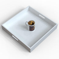MDF wood tea & coffee serving tray in White, view 6