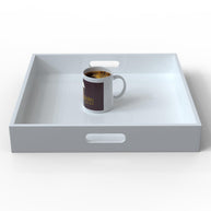 MDF wood tea & coffee serving tray in White, view 7