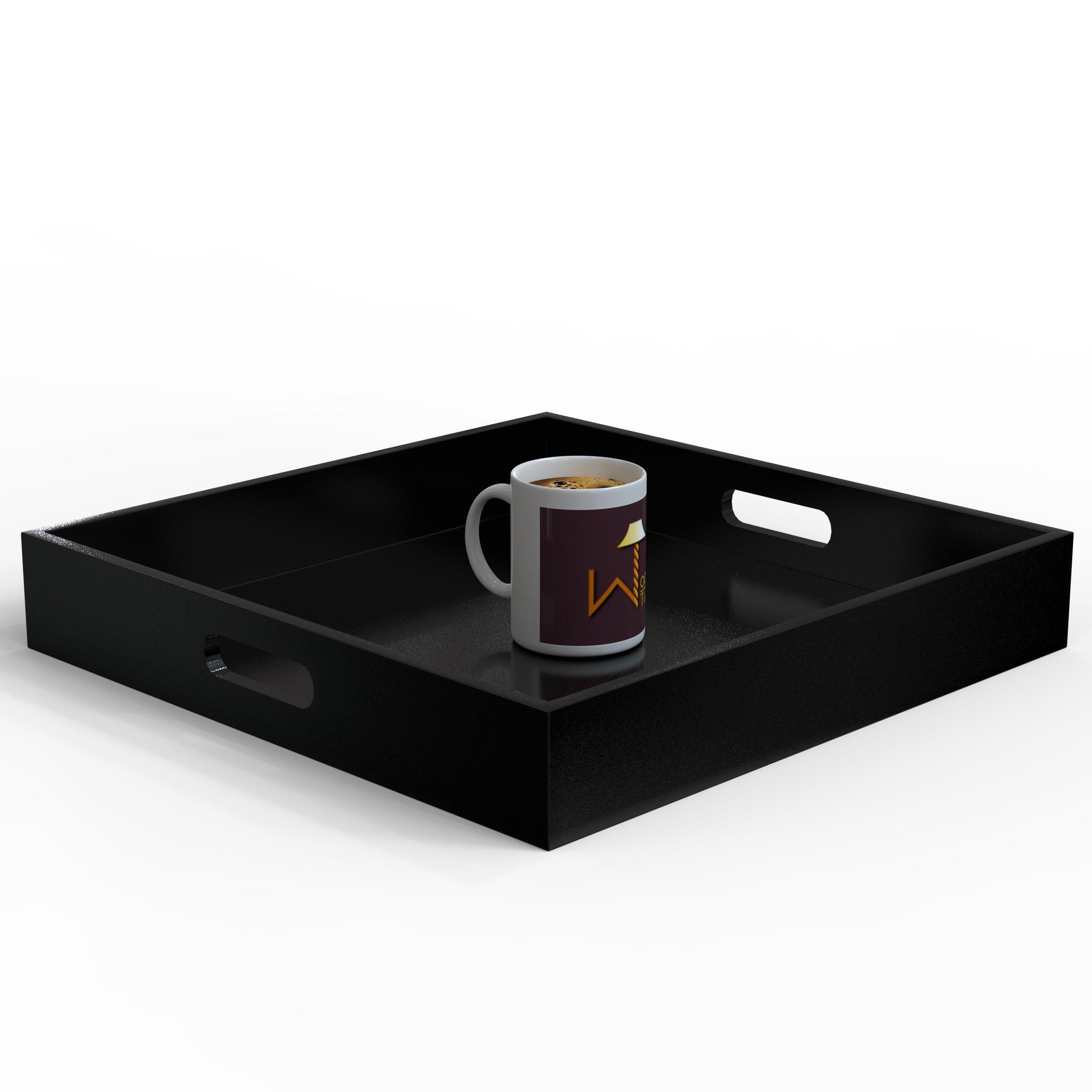 MDF wood tea & coffee serving tray in White, view 5