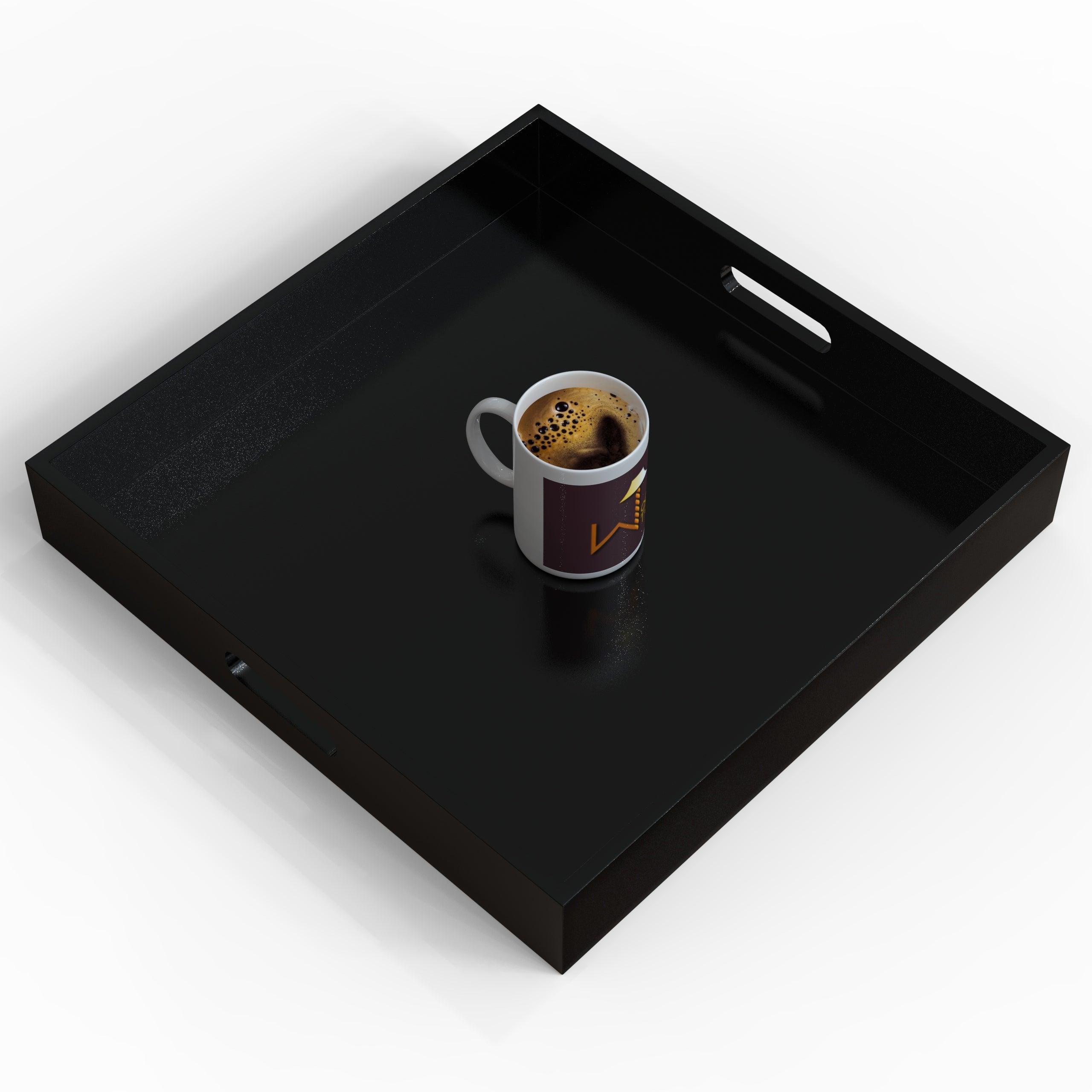 MDF wood tea & coffee serving tray in White, view 1