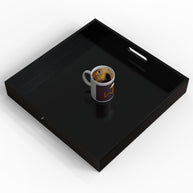 MDF wood tea & coffee serving tray in White, view 1