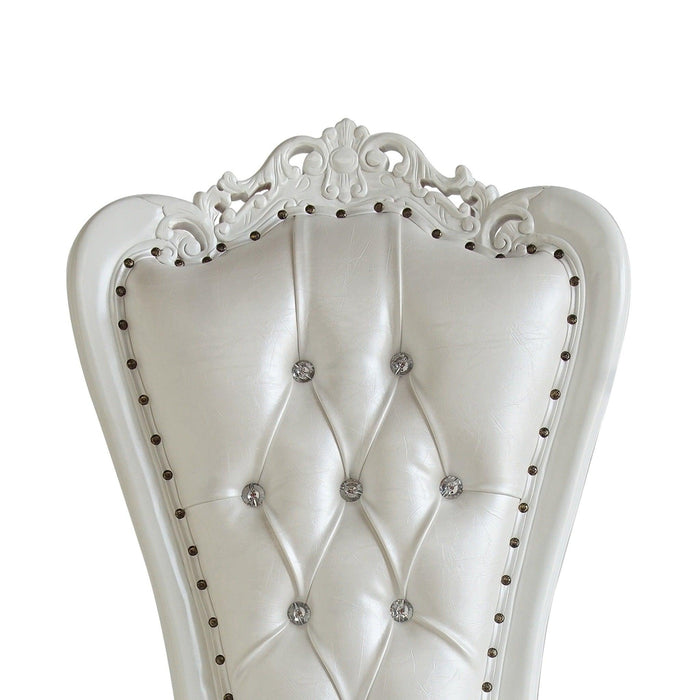 Luxurious High Back Throne Chair (Silver) - WoodenTwist