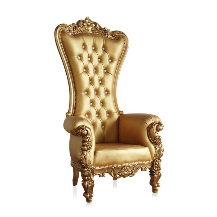 Style High Back Banquet Party Restaurant Luxury Royal Dining Golden Throne Wedding Chair - WoodenTwist