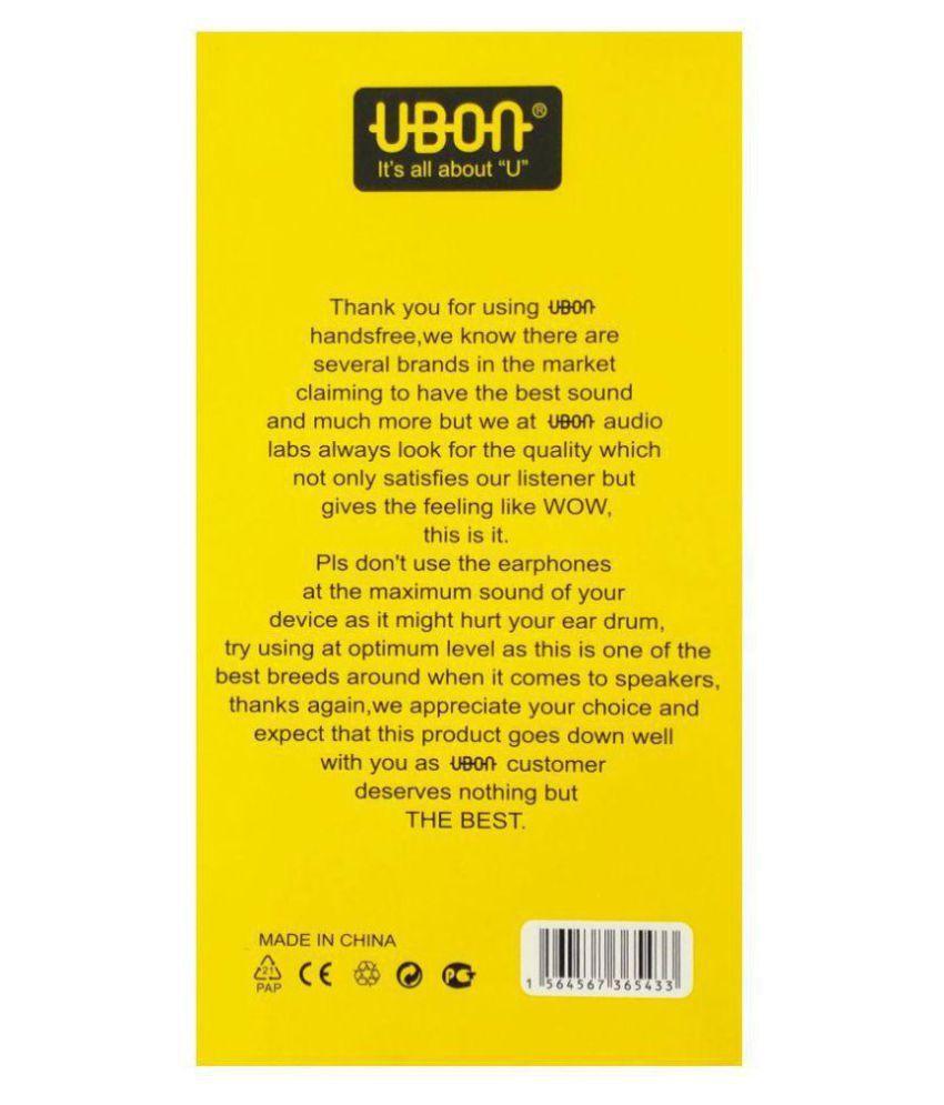 UBON UH-291 In Ear Wired Earphones With Mic - WoodenTwist