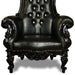 Luxury Wedding High Back Throne Chair Leatherette (Black) - WoodenTwist