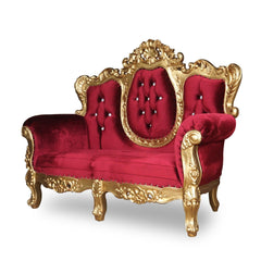 Love Seat Wedding Golden High Back Throne Chair (2 Seater) - WoodenTwist