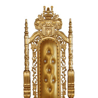 Luxurious High Back Throne Chair (Golden) - WoodenTwist