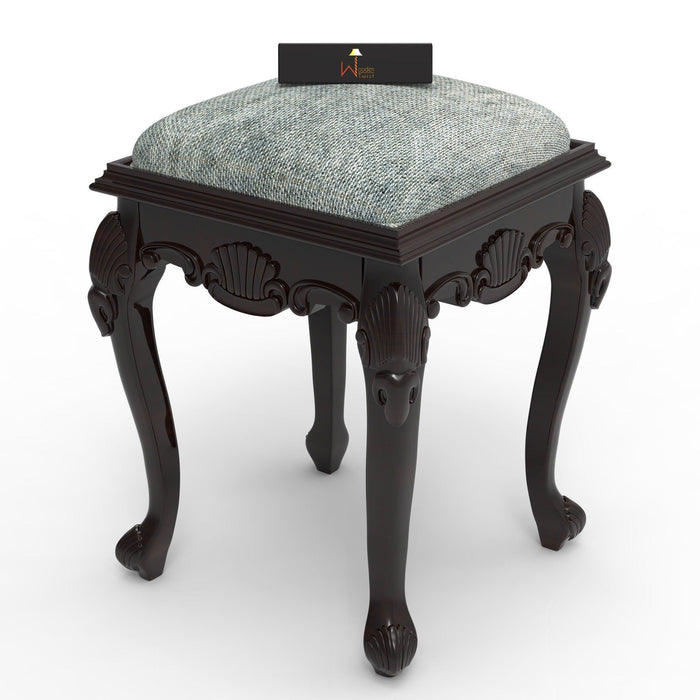 Premium Hand Carved Teak Wood Stool in Premium Jute - WoodenTwist