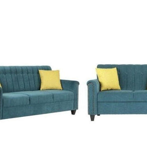 Contemporary Style Sofa Set In Blue Color - WoodenTwist
