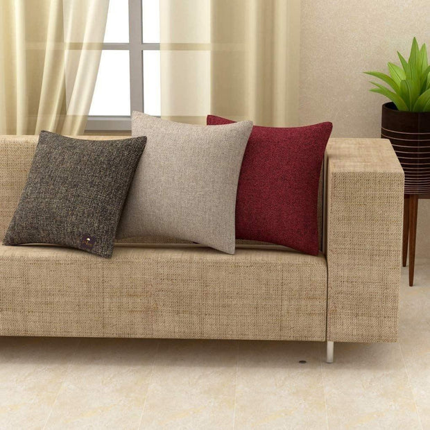 Multi-color Jute Cushion Covers (Set of 3) - WoodenTwist