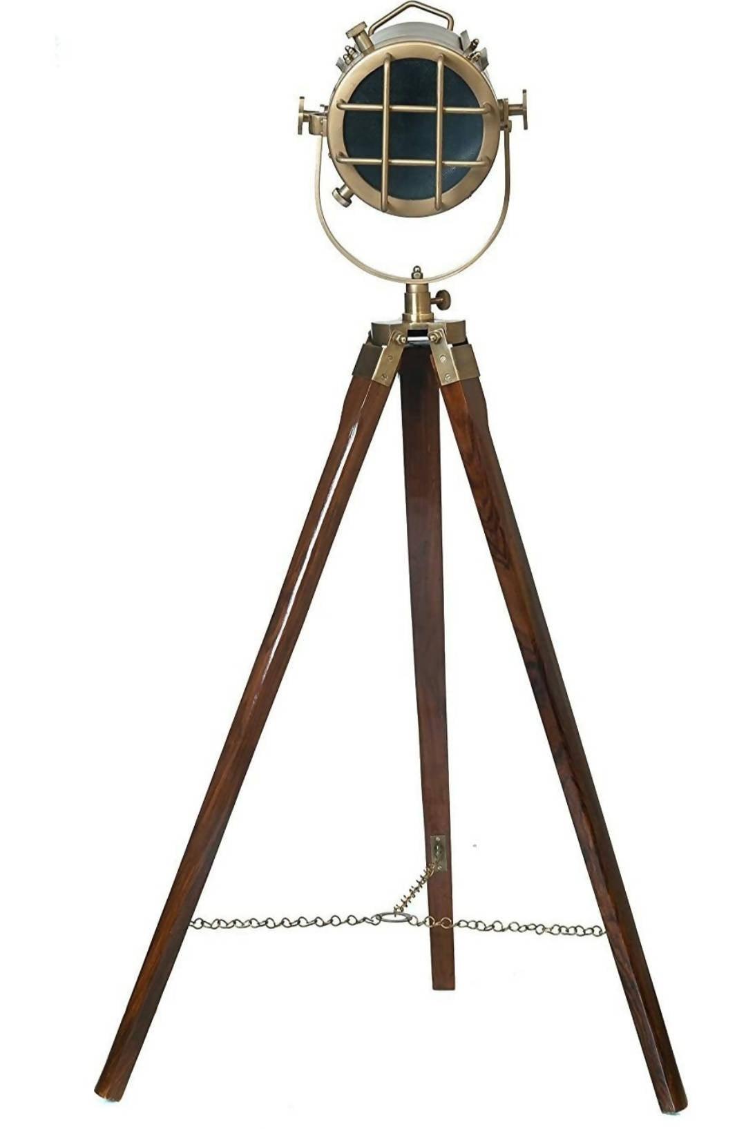 Brass Tripod Lamp Home Decore Searchlight Marine Spotlight Retro - WoodenTwist