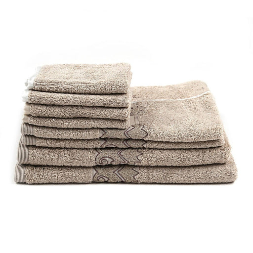 Pure Cotton 500 GSM Towel set of 8 (2 Bath, 2 Hand & 4 Face Towels) - WoodenTwist