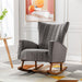Wooden Velvet Accent Rocking Chair (Grey) - WoodenTwist