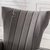 Wooden Velvet Accent Rocking Chair (Grey) - WoodenTwist