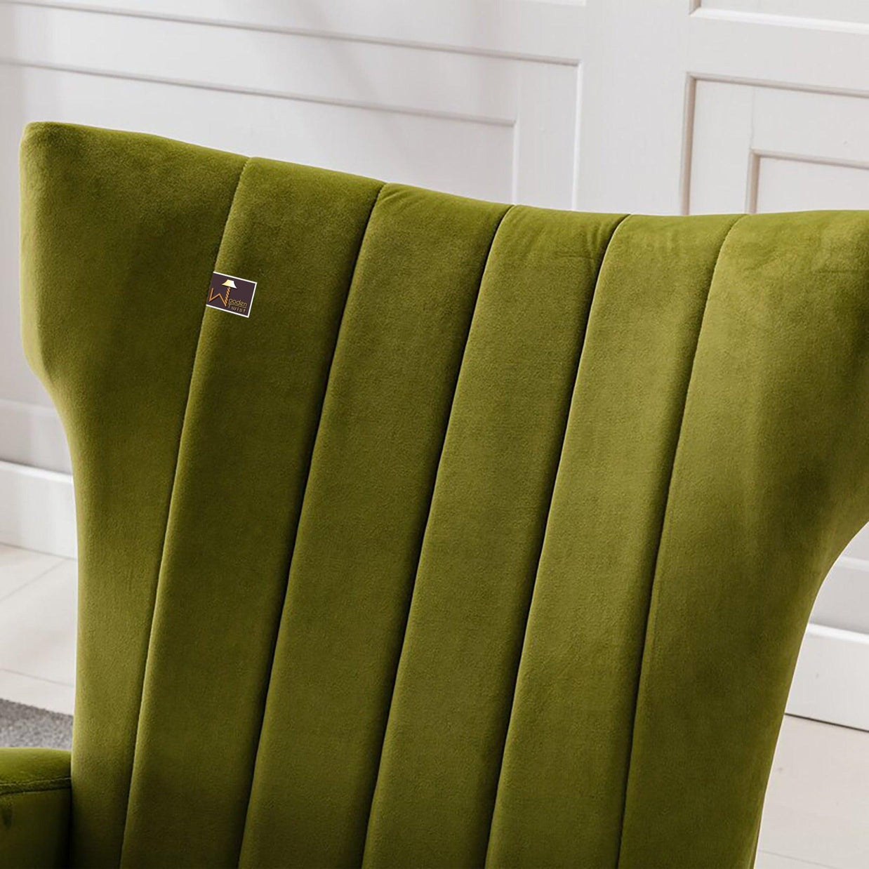 Wooden Velvet Accent Rocking Chair (Green) - WoodenTwist