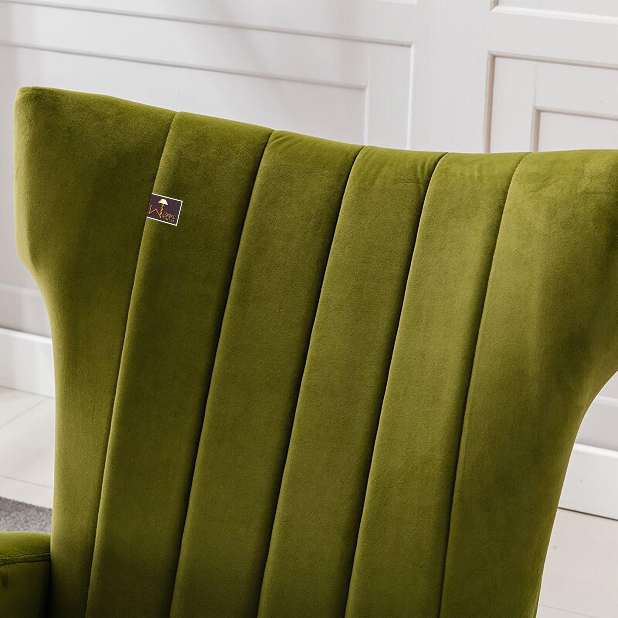 Wooden Velvet Accent Rocking Chair (Green) - WoodenTwist