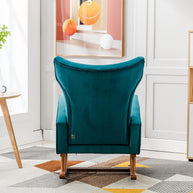 Wooden Velvet Accent Rocking Chair (Teal) - WoodenTwist