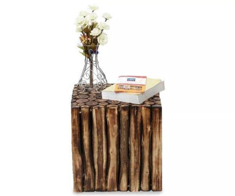 Wooden Square Shape Stool Cum Table, brown finish