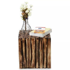 Wooden Square Shape Stool Cum Table, brown finish