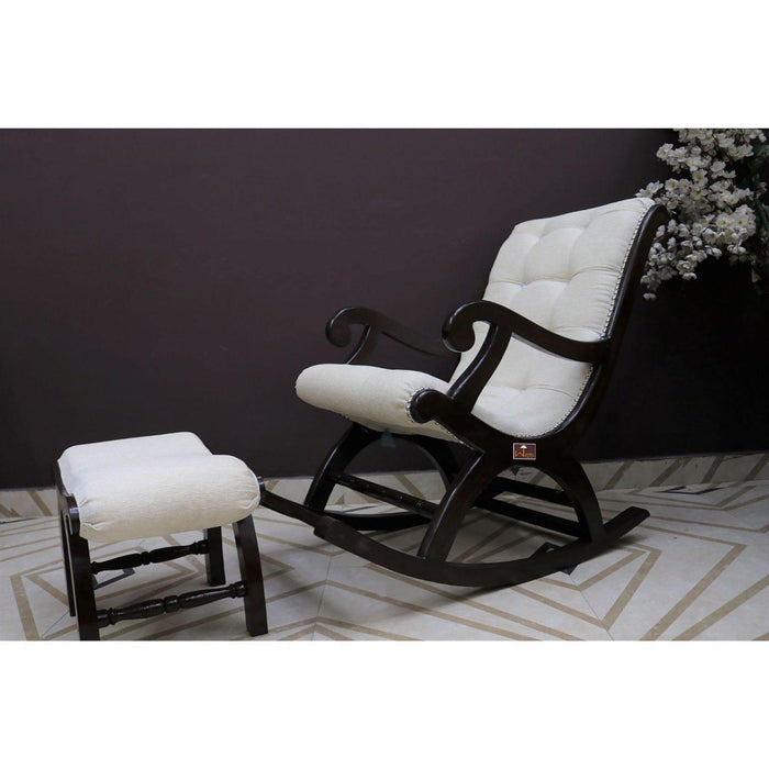 Legna Rocking Chair with Foot Rest - WoodenTwist