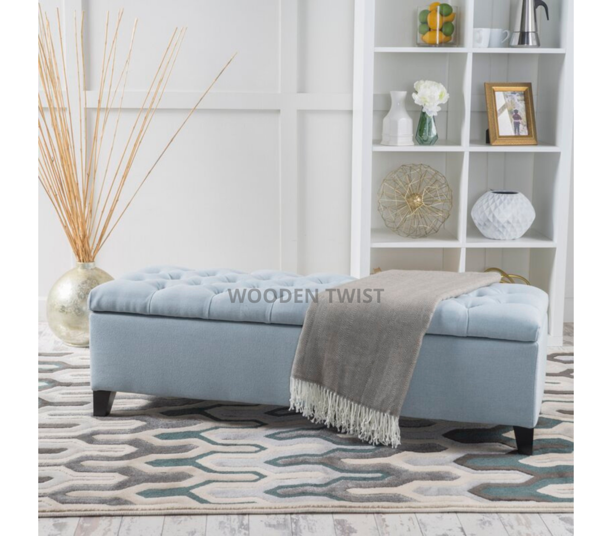 Zelja Premium Wood Flip Top Storage Bench Couch - WoodenTwist