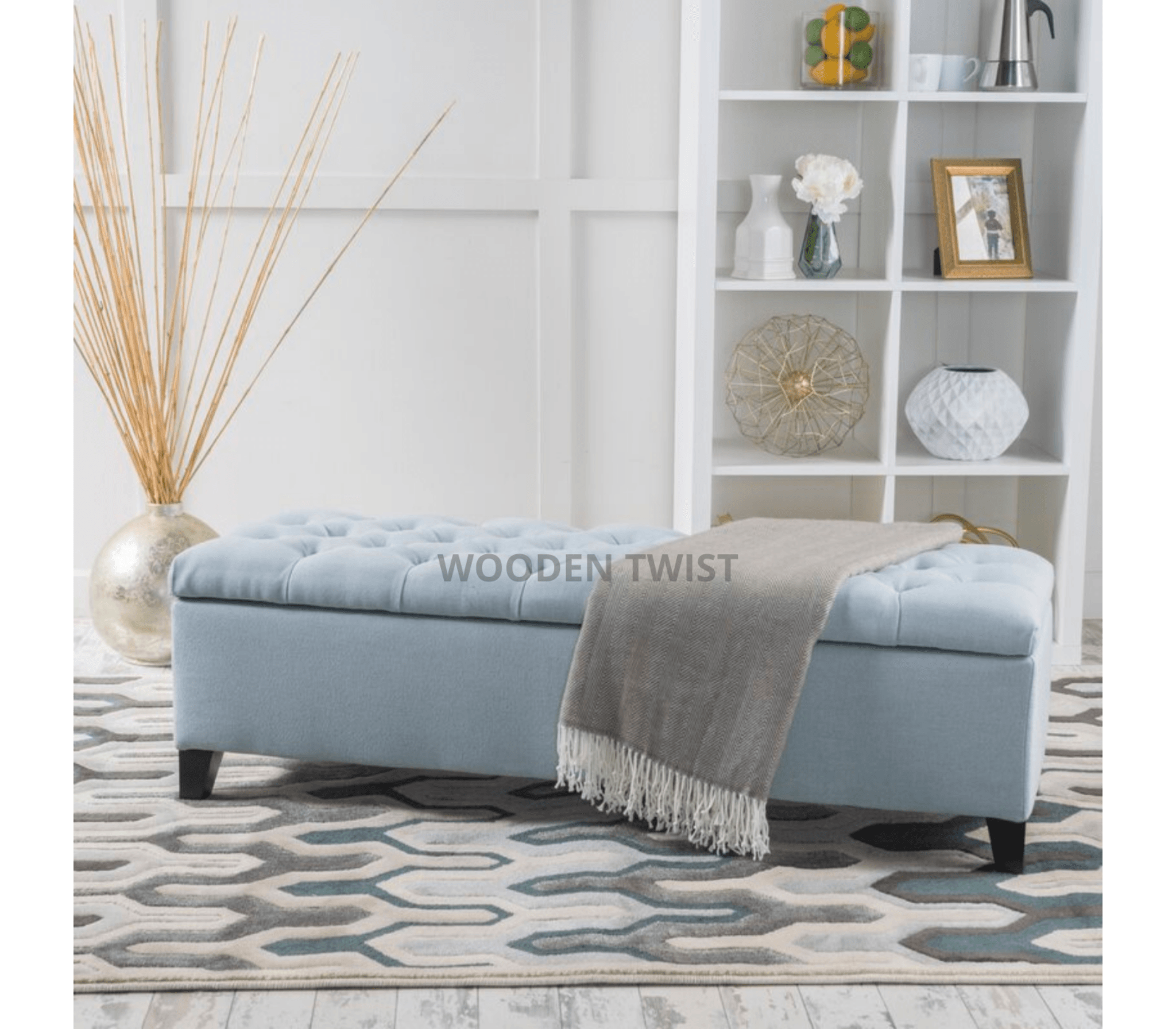 Zelja Premium Wood Flip Top Storage Bench Couch - WoodenTwist