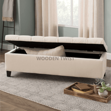 Zelja Premium Wood Flip Top Storage Bench Couch - WoodenTwist