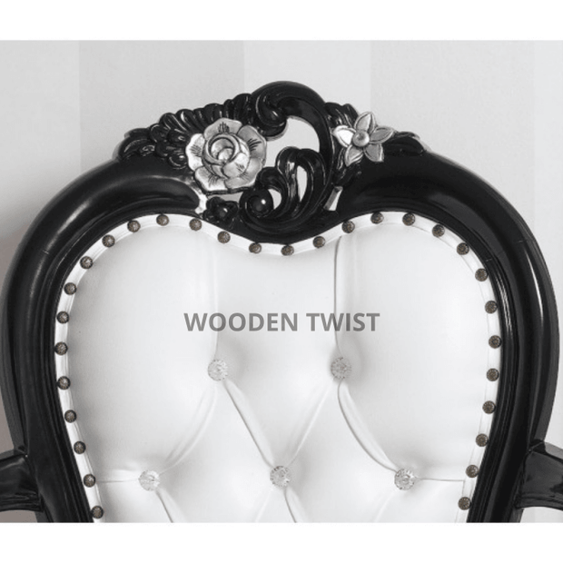 Lush Teak Wood Arm Chair ( Black )