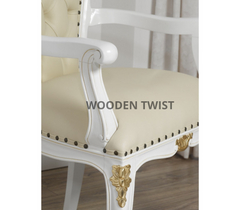 Sessel Teak Wood Arm Chair (White)