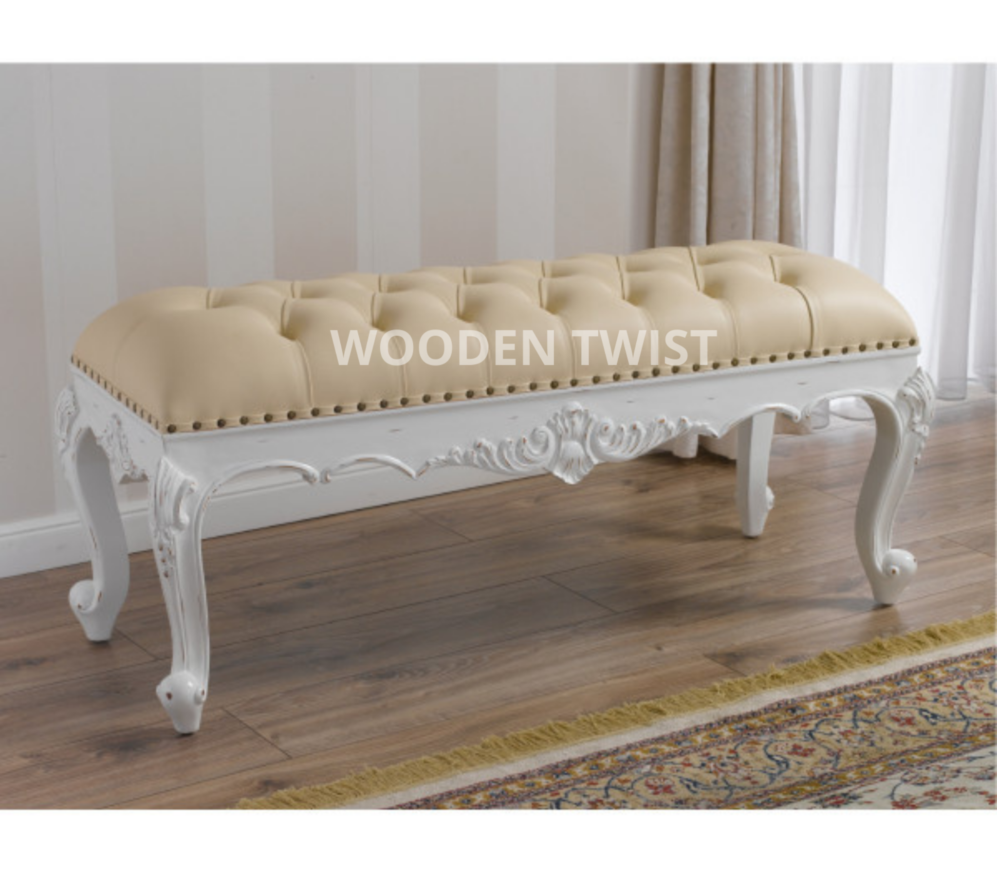 Chic Premium Sheesham Wood Bench Couch - WoodenTwist