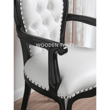 Lush Teak Wood Arm Chair ( Black )