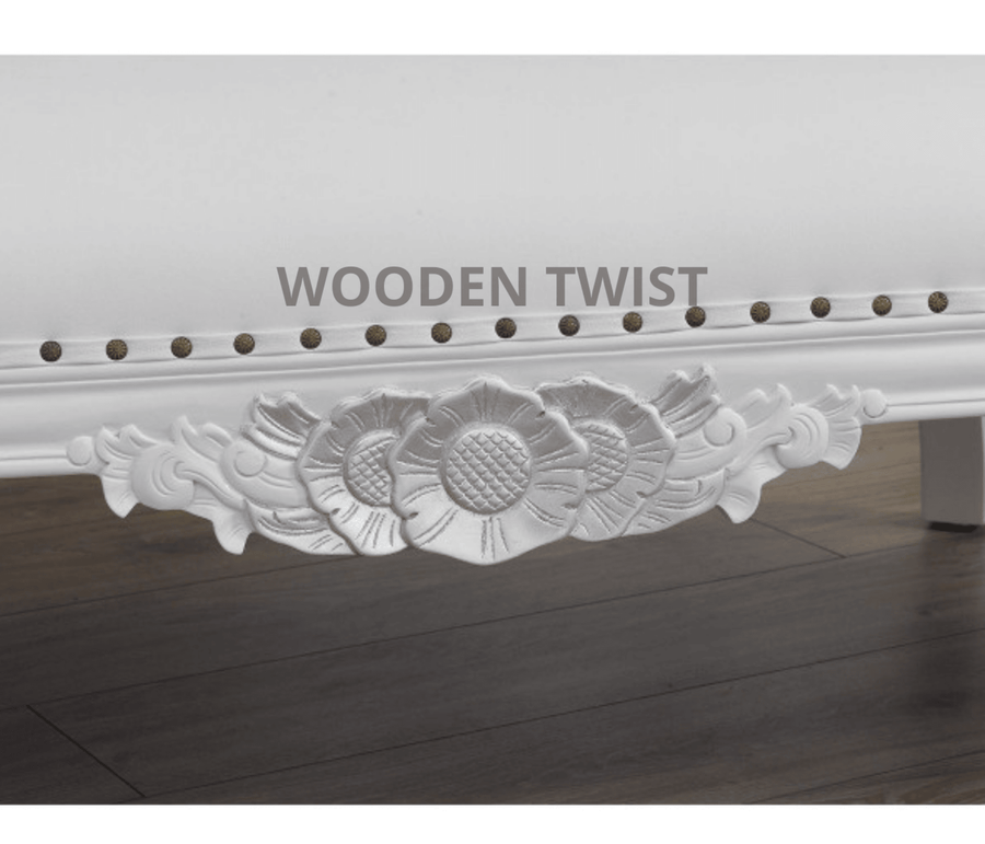 White & Silver Finish, Customisable Upholstery