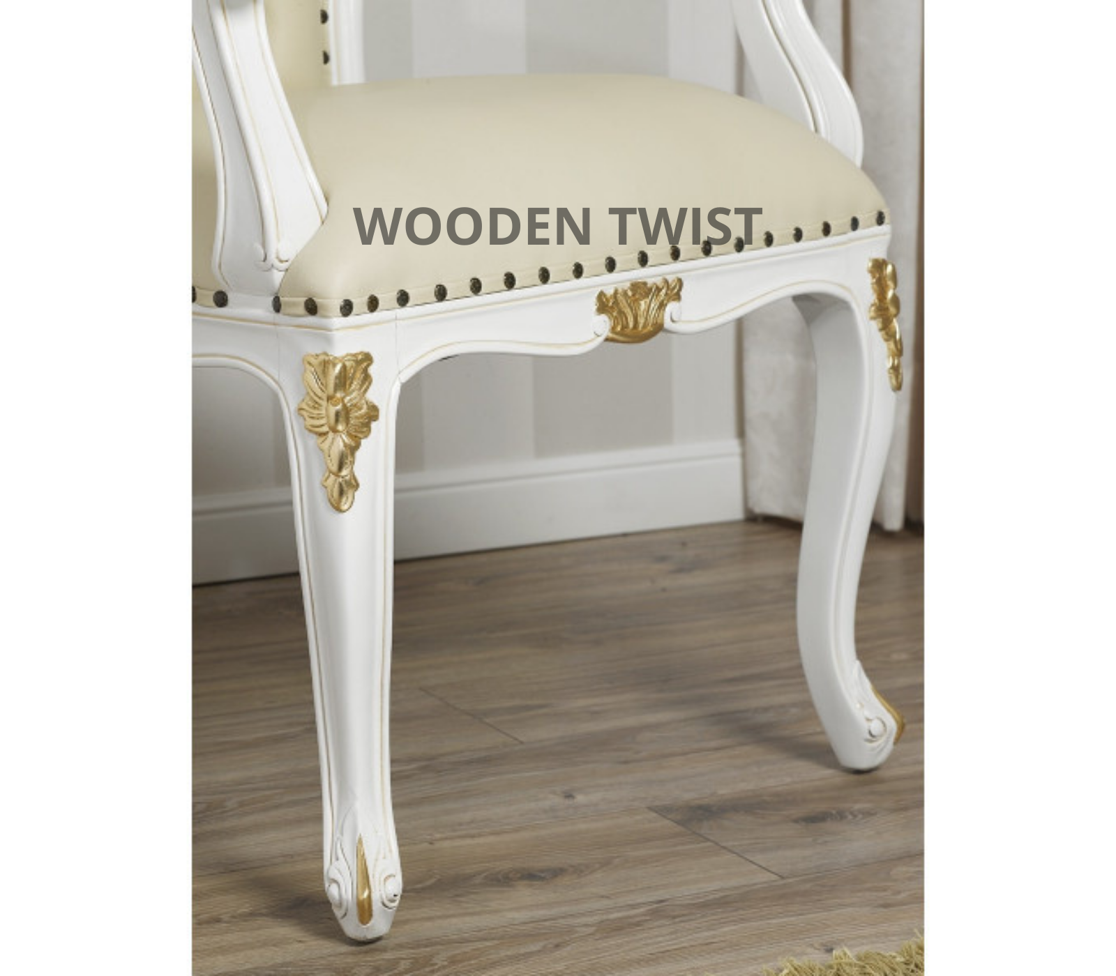 Sessel Teak Wood Arm Chair (White)