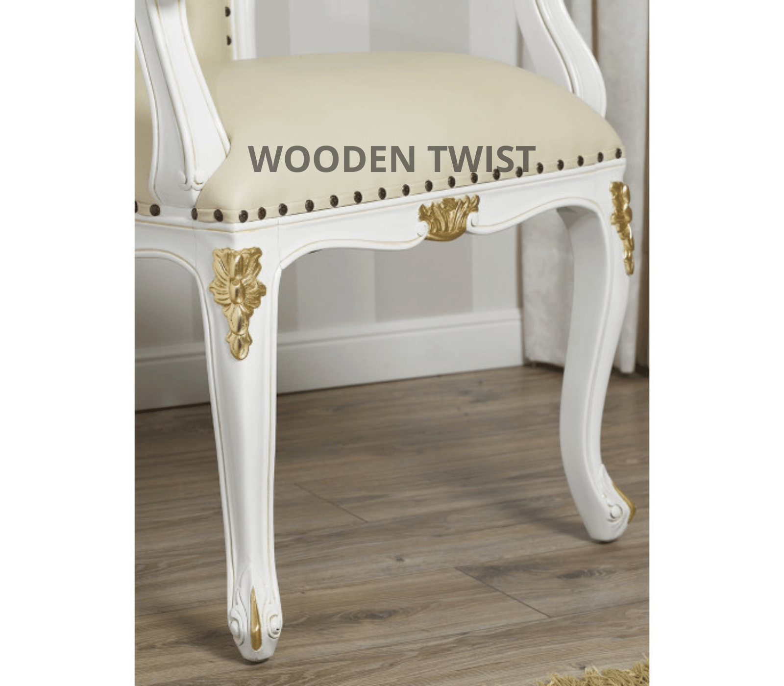 Sessel Teak Wood Arm Chair (White)