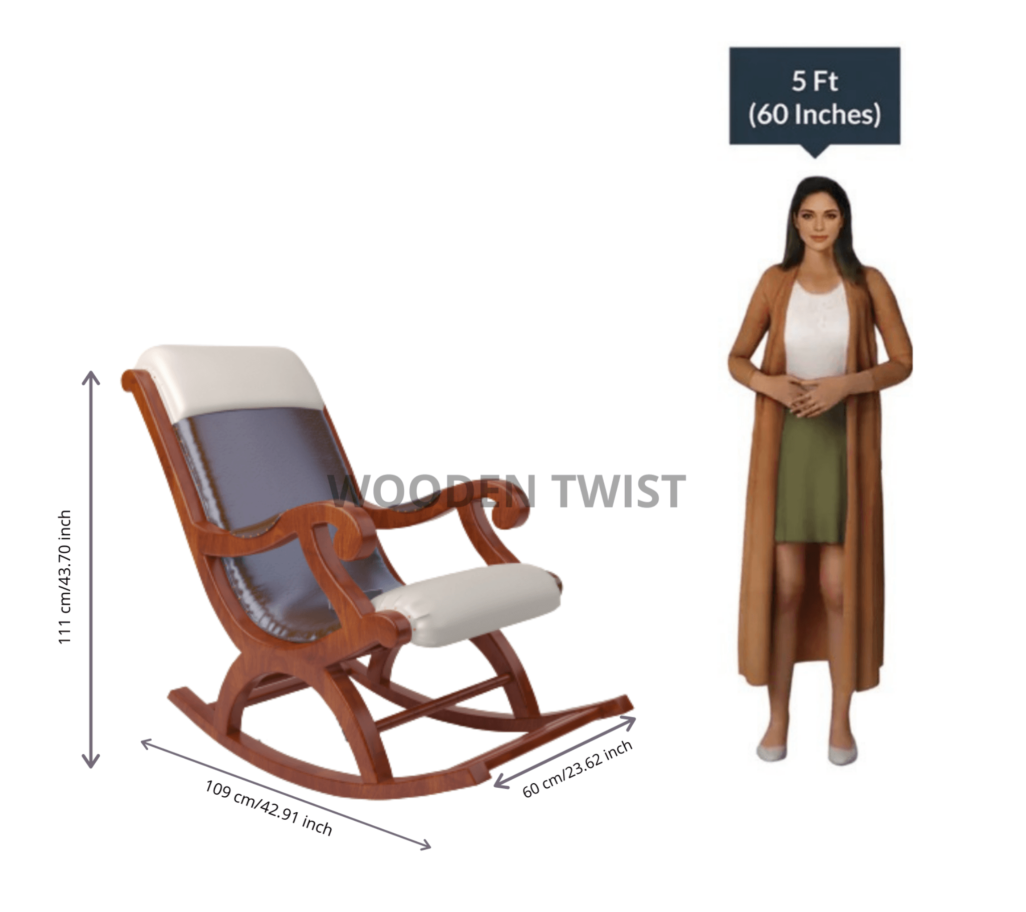 Qualis Premium Sheesham Wood Rocking Chair - WoodenTwist