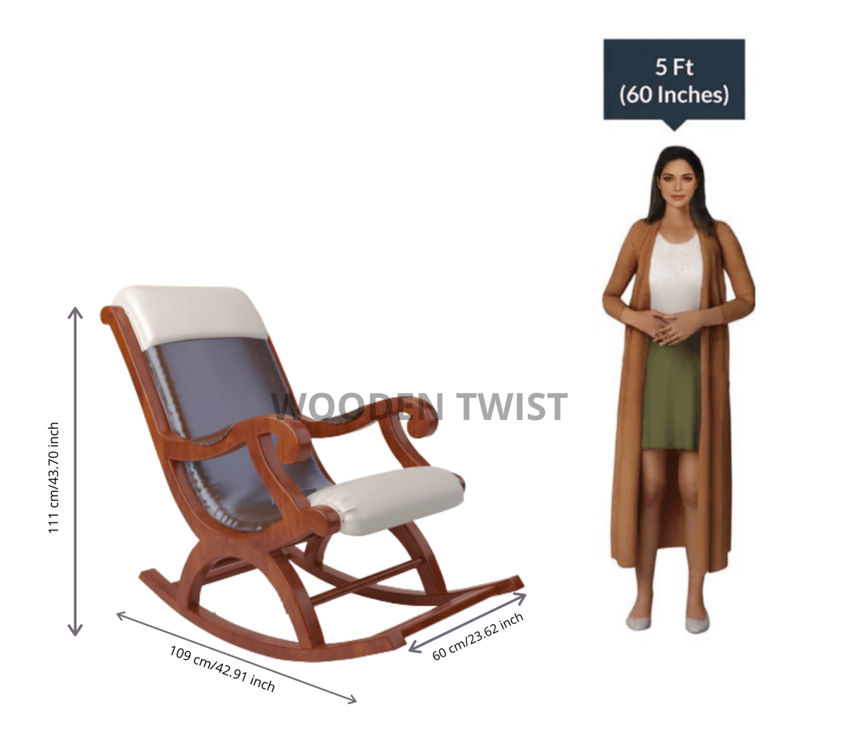 Qualis Premium Sheesham Wood Rocking Chair - WoodenTwist