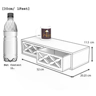 Exclusively Launched Engineered Wood Wall Shelf with Drawer - WoodenTwist