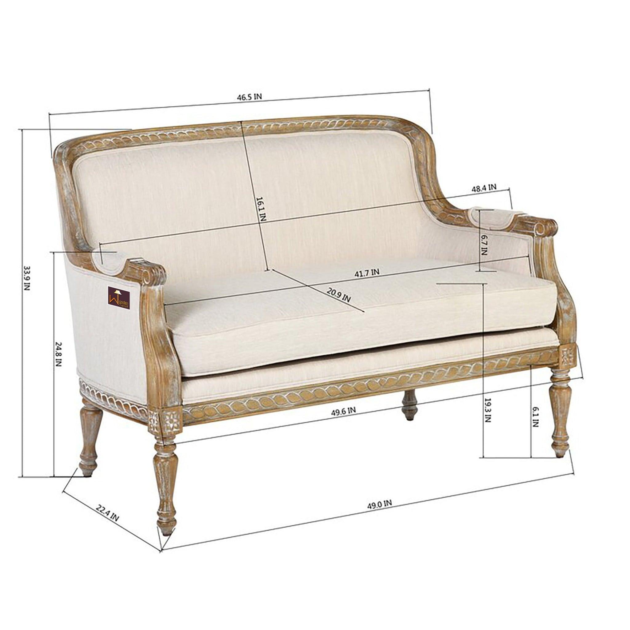 Wooden Twist Hand Carved Loveseat Teak Wood 2 Seater Bench - WoodenTwist