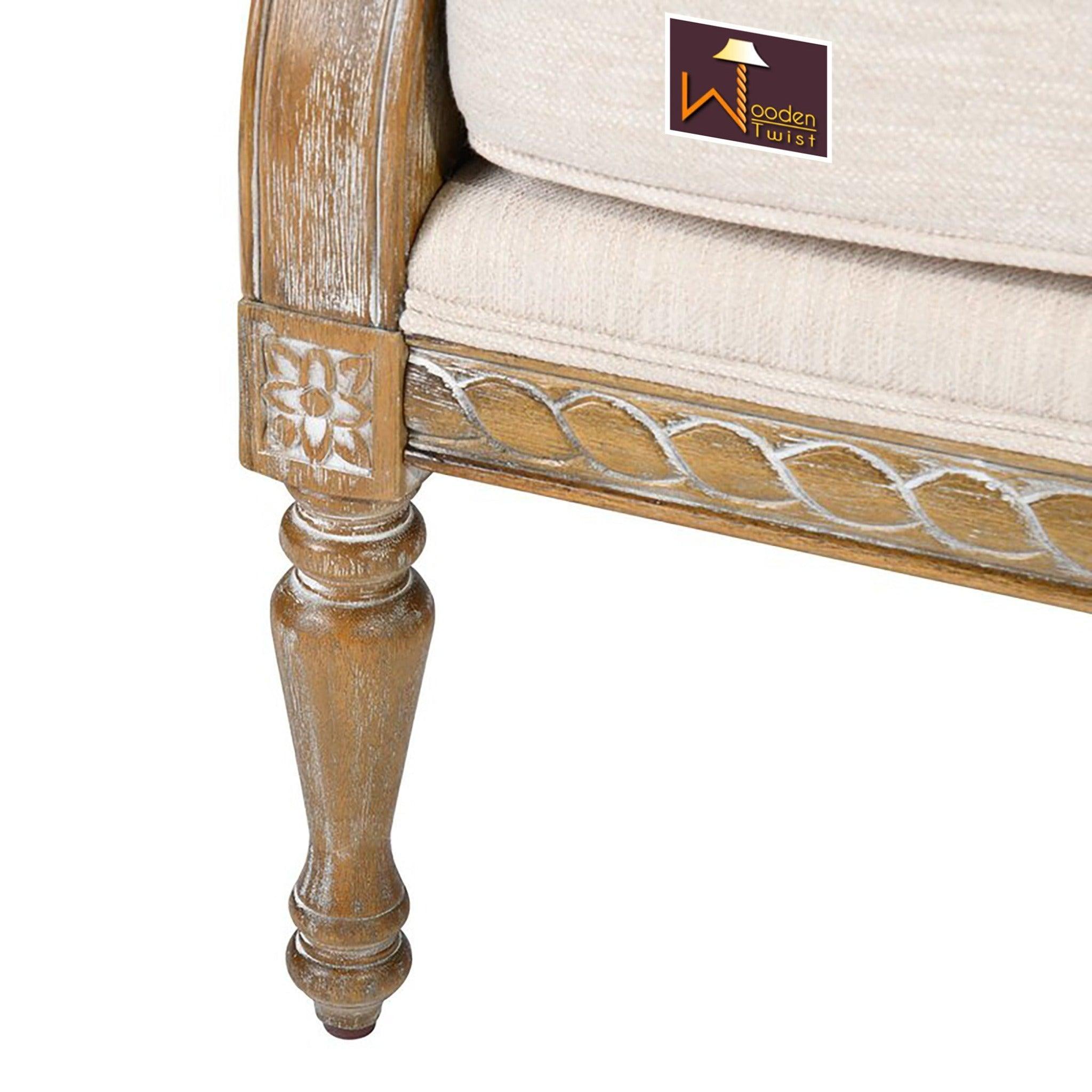 Wooden Twist Hand Carved Loveseat Teak Wood 2 Seater Bench - WoodenTwist