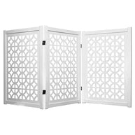 Wooden Portable Safety Pet Fence Gate Partition For Kids & Dogs (White) - WoodenTwist