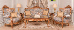 Classic Carved Sofa Set with Table in Premium Finish ( Maharaja Sofa ) - WoodenTwist