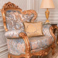Classic Carved Sofa Set with Table in Premium Finish ( Maharaja Sofa ) - WoodenTwist