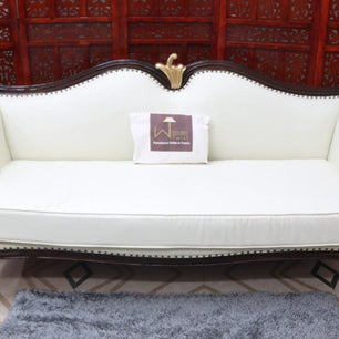 Traditional Wooden 3 Seater Couch for Home & Office Chaise Lounge Settee (Walnut Finish ) - WoodenTwist