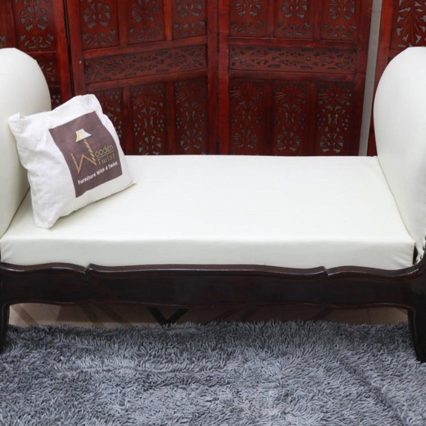 Fovero Sheesham Wood Bench Couch (Walnut Finish) - WoodenTwist