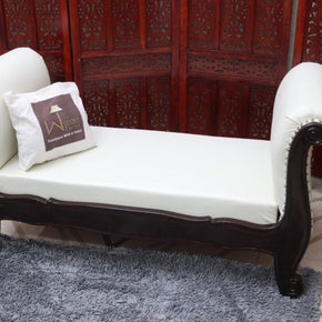 Fovero Sheesham Wood Bench Couch (Walnut Finish) - WoodenTwist