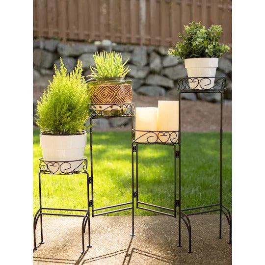 Modern Design Four-Tier Planter Stand Wrought Iron (Black) - WoodenTwist