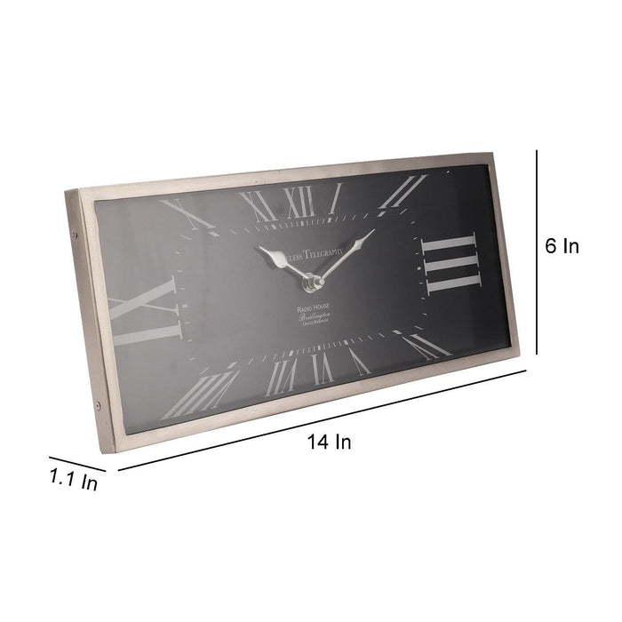 The Rectangular Framed Clock in Gold & Silver Finish - WoodenTwist